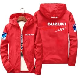 Suzuki Men's and Women's Windproof Jackets, Fashionable Casual Hooded Jackets, Cycling and Racing Outdoor Sportswear