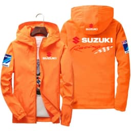 Suzuki Men's and Women's Windproof Jackets, Fashionable Casual Hooded Jackets, Cycling and Racing Outdoor Sportswear