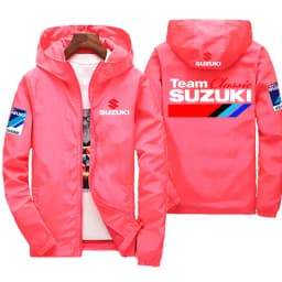 Suzuki Men's and Women's Windproof Jackets, Fashionable Casual Hooded Jackets, Cycling and Racing Outdoor Sportswear