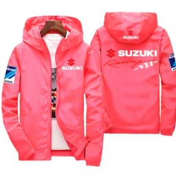 Suzuki Men's and Women's Windproof Jackets, Fashionable Casual Hooded Jackets, Cycling and Racing Outdoor Sportswear
