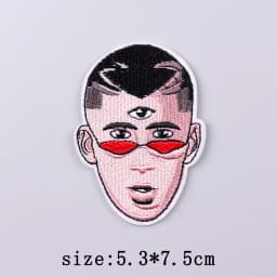 Bad Bunny Patches For Clothing Singer Embroidery Patch Iron On Patches For Clothes Hip Hop Punk Sewing/Fusible Patch Stickers