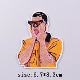 Bad Bunny Patches For Clothing Singer Embroidery Patch Iron On Patches For Clothes Hip Hop Punk Sewing/Fusible Patch Stickers