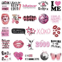 10/30/50pcs Cute Pink Cool Girls Cartoon Stickers Aesthetic Decal Fridge Laptop Phone Diary Stationery Graffiti Sticker Kid Toy