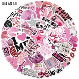 10/30/50pcs Cute Pink Cool Girls Cartoon Stickers Aesthetic Decal Fridge Laptop Phone Diary Stationery Graffiti Sticker Kid Toy
