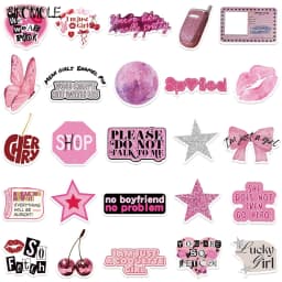 10/30/50pcs Cute Pink Cool Girls Cartoon Stickers Aesthetic Decal Fridge Laptop Phone Diary Stationery Graffiti Sticker Kid Toy