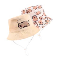 Summer Double Sided Baby Bucket Hat Cartoon Embroidered Baby Hat for Boys Girls Fisherman Cap Outdoor Kids Sun Hat