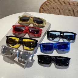 KAMMPT Y2k Wrap Round Men Sunglasses 2023 New Metallic Rim Outdoor Sports Women Shades Trendy Brand Design Vintage UV400 Eyewear