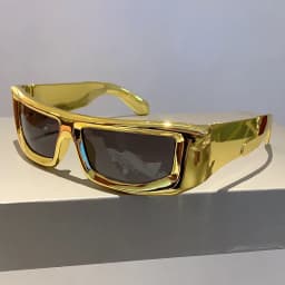 KAMMPT Y2k Wrap Round Men Sunglasses 2023 New Metallic Rim Outdoor Sports Women Shades Trendy Brand Design Vintage UV400 Eyewear