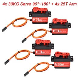 Waterproof 180/270/360 Degree 20KG 25KG 30kg 35kg 60kg Large Torque Digital Coreless Servo Aluminium Metal Gears 25T Arm RC Car
