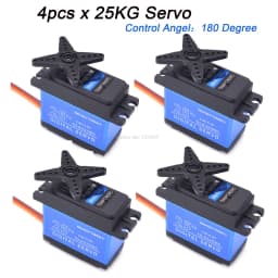 Waterproof 180/270/360 Degree 20KG 25KG 30kg 35kg 60kg Large Torque Digital Coreless Servo Aluminium Metal Gears 25T Arm RC Car
