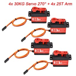 Waterproof 180/270/360 Degree 20KG 25KG 30kg 35kg 60kg Large Torque Digital Coreless Servo Aluminium Metal Gears 25T Arm RC Car