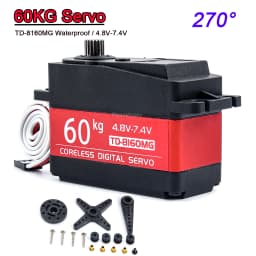 Waterproof 180/270/360 Degree 20KG 25KG 30kg 35kg 60kg Large Torque Digital Coreless Servo Aluminium Metal Gears 25T Arm RC Car