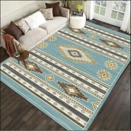 VIKAMA Bohemian Vintage Carpet for Living Room and Bedroom, Easy-to-Manage Ethnic Style Dining Room Rug, Home Decoration