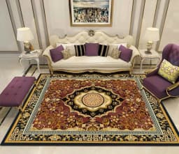 VIKAMA Bohemian Vintage Carpet for Living Room and Bedroom, Easy-to-Manage Ethnic Style Dining Room Rug, Home Decoration