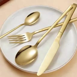 30PCS Gold Tableware Sets Stainless Steel Cutlery Knife Tea Fork Coffee Spoon Flatware Dishwasher Safe Dinner Kitchen Dinnerware