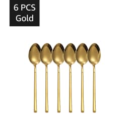 30PCS Gold Tableware Sets Stainless Steel Cutlery Knife Tea Fork Coffee Spoon Flatware Dishwasher Safe Dinner Kitchen Dinnerware