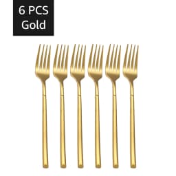 30PCS Gold Tableware Sets Stainless Steel Cutlery Knife Tea Fork Coffee Spoon Flatware Dishwasher Safe Dinner Kitchen Dinnerware