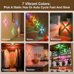 LED Motion Sensor Lamp Rechargeable Night Light Indoor Decorative Wall Lights RGB and 3 Colors Hallway Stairs Kitchen Lighting