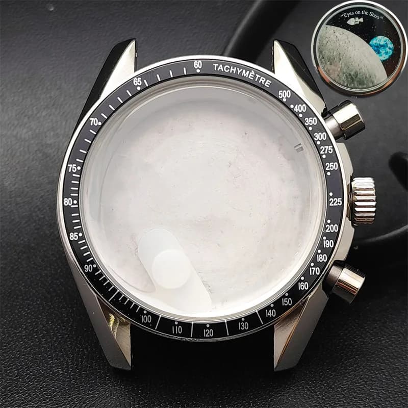 39.7mm Men's Watches Metal Case FIT VK63 Movement Watch Case Accessories Sapphire Glass Watch Parts Fits 20mm Strap Watch Box