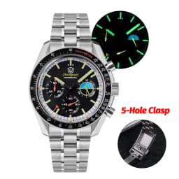 Watchdives WD1863 New 39Mm VK63 Mecha-Quartz Chronograph Watch Bubble Sapphire AR Luminous 100M Waterproof Sports Men Wristwatch