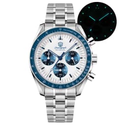 Watchdives WD1863 New 39Mm VK63 Mecha-Quartz Chronograph Watch Bubble Sapphire AR Luminous 100M Waterproof Sports Men Wristwatch