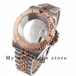 40mm Two Tone Rose Golden Mens Watch Case for SUB GMT Watch Mod NH34A NH35A NH36 NH70 NH38 NH39 ETA 2824 Glidelock System Clasp