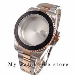 40mm Two Tone Rose Golden Mens Watch Case for SUB GMT Watch Mod NH34A NH35A NH36 NH70 NH38 NH39 ETA 2824 Glidelock System Clasp