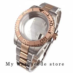 40mm Two Tone Rose Golden Mens Watch Case for SUB GMT Watch Mod NH34A NH35A NH36 NH70 NH38 NH39 ETA 2824 Glidelock System Clasp