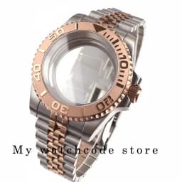 40mm Two Tone Rose Golden Mens Watch Case for SUB GMT Watch Mod NH34A NH35A NH36 NH70 NH38 NH39 ETA 2824 Glidelock System Clasp