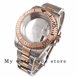 40mm Two Tone Rose Golden Mens Watch Case for SUB GMT Watch Mod NH34A NH35A NH36 NH70 NH38 NH39 ETA 2824 Glidelock System Clasp