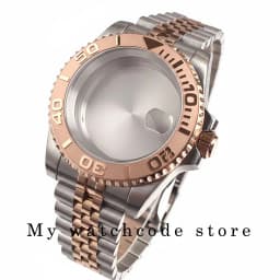 40mm Two Tone Rose Golden Mens Watch Case for SUB GMT Watch Mod NH34A NH35A NH36 NH70 NH38 NH39 ETA 2824 Glidelock System Clasp