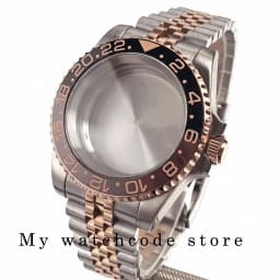 40mm Two Tone Rose Golden Mens Watch Case for SUB GMT Watch Mod NH34A NH35A NH36 NH70 NH38 NH39 ETA 2824 Glidelock System Clasp