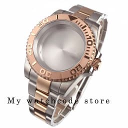 40mm Two Tone Rose Golden Mens Watch Case for SUB GMT Watch Mod NH34A NH35A NH36 NH70 NH38 NH39 ETA 2824 Glidelock System Clasp