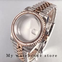 40mm Two Tone Rose Golden Mens Watch Case for SUB GMT Watch Mod NH34A NH35A NH36 NH70 NH38 NH39 ETA 2824 Glidelock System Clasp