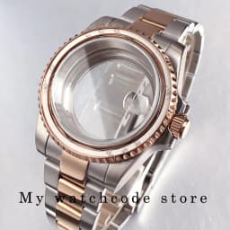 40mm Two Tone Rose Golden Mens Watch Case for SUB GMT Watch Mod NH34A NH35A NH36 NH70 NH38 NH39 ETA 2824 Glidelock System Clasp