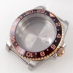 40mm Two Tone Rose Golden Mens Watch Case for SUB GMT Watch Mod NH34A NH35A NH36 NH70 NH38 NH39 ETA 2824 Glidelock System Clasp