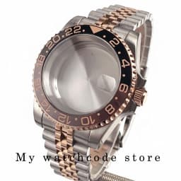 40mm Two Tone Rose Golden Mens Watch Case for SUB GMT Watch Mod NH34A NH35A NH36 NH70 NH38 NH39 ETA 2824 Glidelock System Clasp