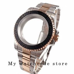 40mm Two Tone Rose Golden Mens Watch Case for SUB GMT Watch Mod NH34A NH35A NH36 NH70 NH38 NH39 ETA 2824 Glidelock System Clasp