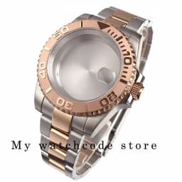 40mm Two Tone Rose Golden Mens Watch Case for SUB GMT Watch Mod NH34A NH35A NH36 NH70 NH38 NH39 ETA 2824 Glidelock System Clasp