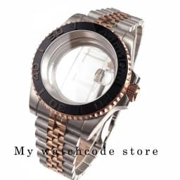 40mm Two Tone Rose Golden Mens Watch Case for SUB GMT Watch Mod NH34A NH35A NH36 NH70 NH38 NH39 ETA 2824 Glidelock System Clasp