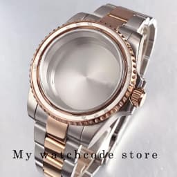 40mm Two Tone Rose Golden Mens Watch Case for SUB GMT Watch Mod NH34A NH35A NH36 NH70 NH38 NH39 ETA 2824 Glidelock System Clasp