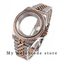 40mm Two Tone Rose Golden Mens Watch Case for SUB GMT Watch Mod NH34A NH35A NH36 NH70 NH38 NH39 ETA 2824 Glidelock System Clasp