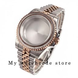 40mm Two Tone Rose Golden Mens Watch Case for SUB GMT Watch Mod NH34A NH35A NH36 NH70 NH38 NH39 ETA 2824 Glidelock System Clasp