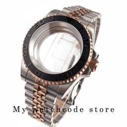 40mm Two Tone Rose Golden Mens Watch Case for SUB GMT Watch Mod NH34A NH35A NH36 NH70 NH38 NH39 ETA 2824 Glidelock System Clasp