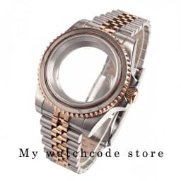 40mm Two Tone Rose Golden Mens Watch Case for SUB GMT Watch Mod NH34A NH35A NH36 NH70 NH38 NH39 ETA 2824 Glidelock System Clasp