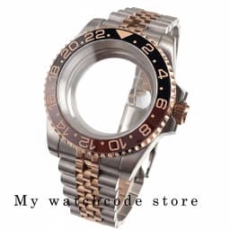 40mm Two Tone Rose Golden Mens Watch Case for SUB GMT Watch Mod NH34A NH35A NH36 NH70 NH38 NH39 ETA 2824 Glidelock System Clasp