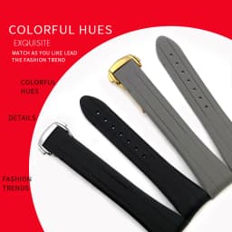 18mm 19mm 20mm 21mm Curved Rubber Silicone Watchband for Omega Seamaster 300 Speedmaster Moon Watch Strap Black Blue Bracelets