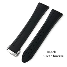 18mm 19mm 20mm 21mm Curved Rubber Silicone Watchband for Omega Seamaster 300 Speedmaster Moon Watch Strap Black Blue Bracelets