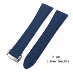 18mm 19mm 20mm 21mm Curved Rubber Silicone Watchband for Omega Seamaster 300 Speedmaster Moon Watch Strap Black Blue Bracelets