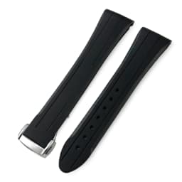 18mm 19mm 20mm 21mm Curved Rubber Silicone Watchband for Omega Seamaster 300 Speedmaster Moon Watch Strap Black Blue Bracelets